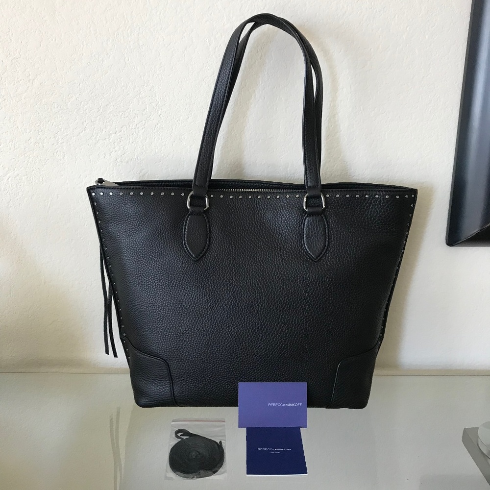 SOLD”NEW" REBECCA MINKOFF BLACK LINED TOTE